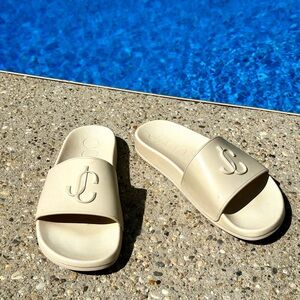 Jimmy Choo Port Logo-plague Slides.  Women’s UK 38/ US 8